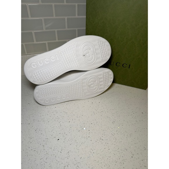 Gucci GG Monogram White Leather Chelsea Boots Women's Size 42 NWT With Box - Picture 4 of 5